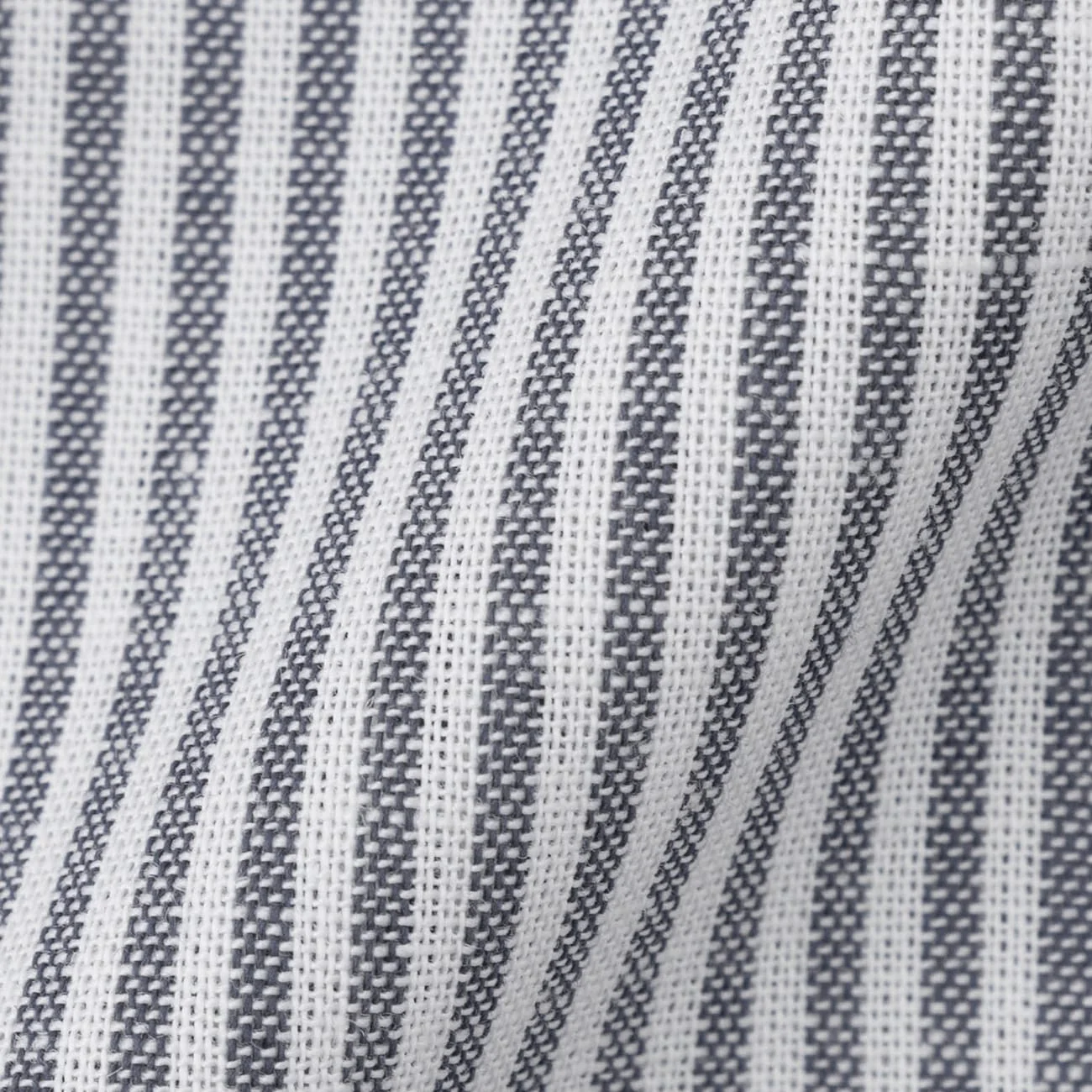 Super Cool Non-Iron Cotton Linen Short Sleeve Button-Down Stripe Shirt - Navy - Image 4
