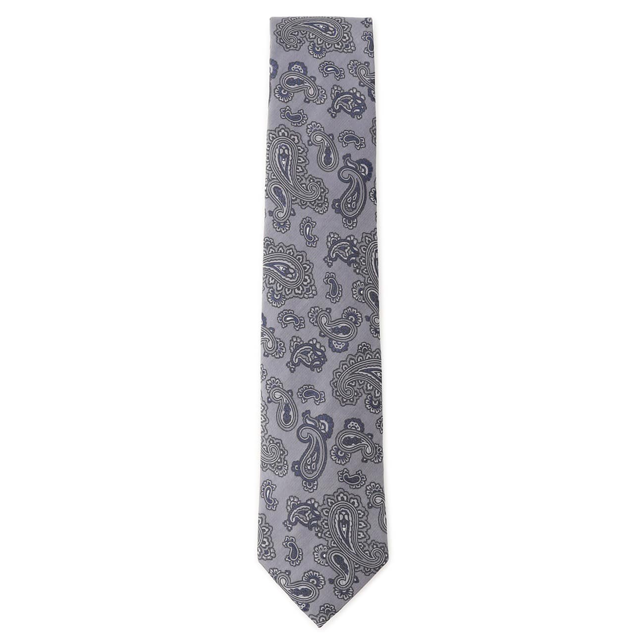TIE YOUR TIE × ORIHICA: Paisley Silk Tie - Gray - Image 2