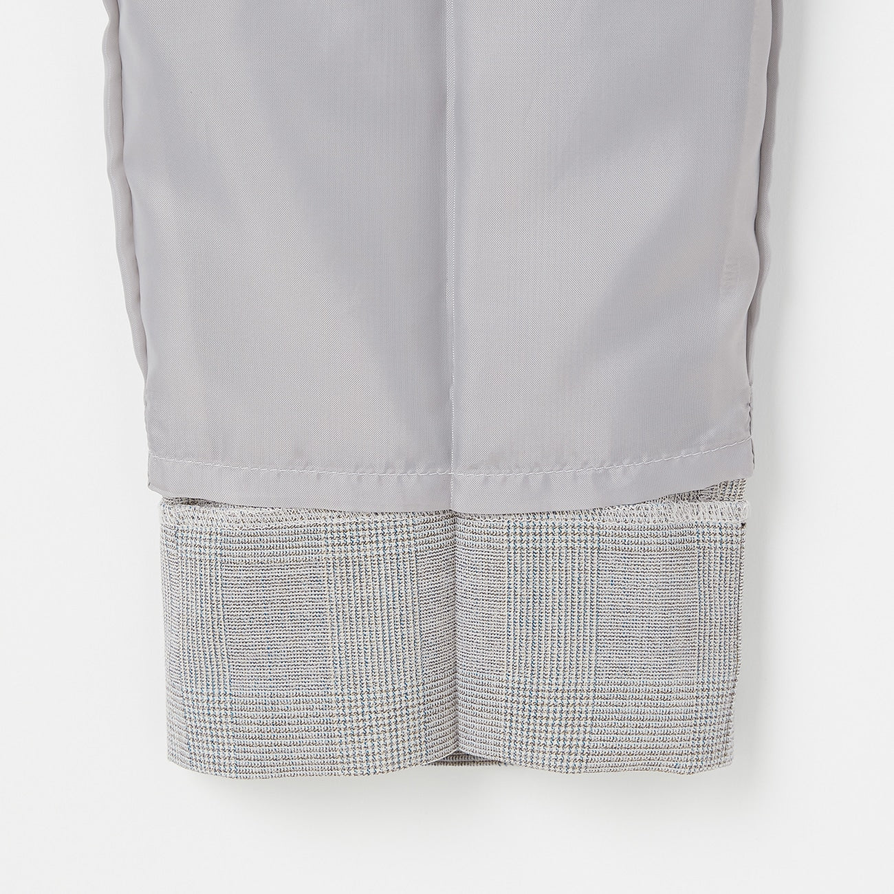Washable Stretch Check Cropped Pants - Light Gray - Image 6