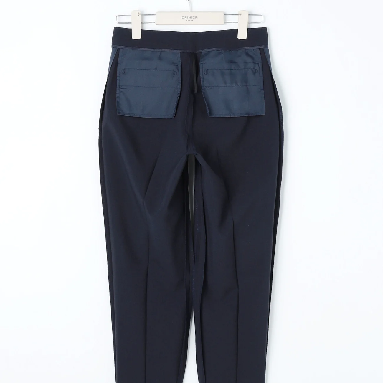 Washable Stretch Cropped Check Pants - Navy - Image 8