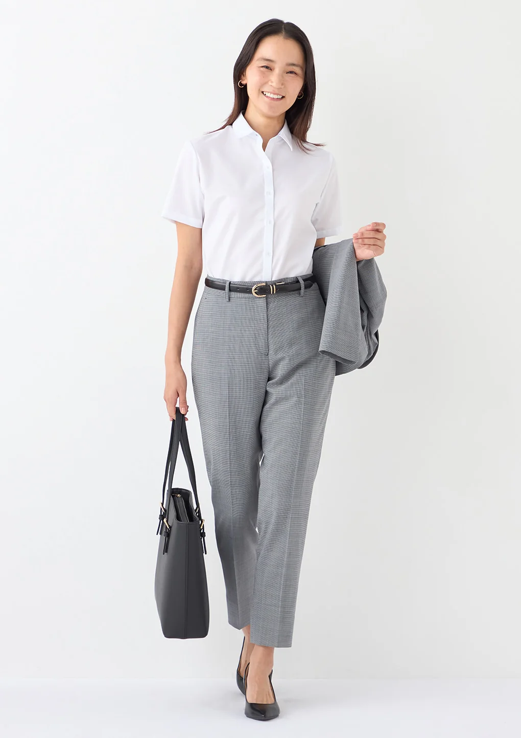 High-breathability Washable Stretch Cropped Pants - Blue - Image 15