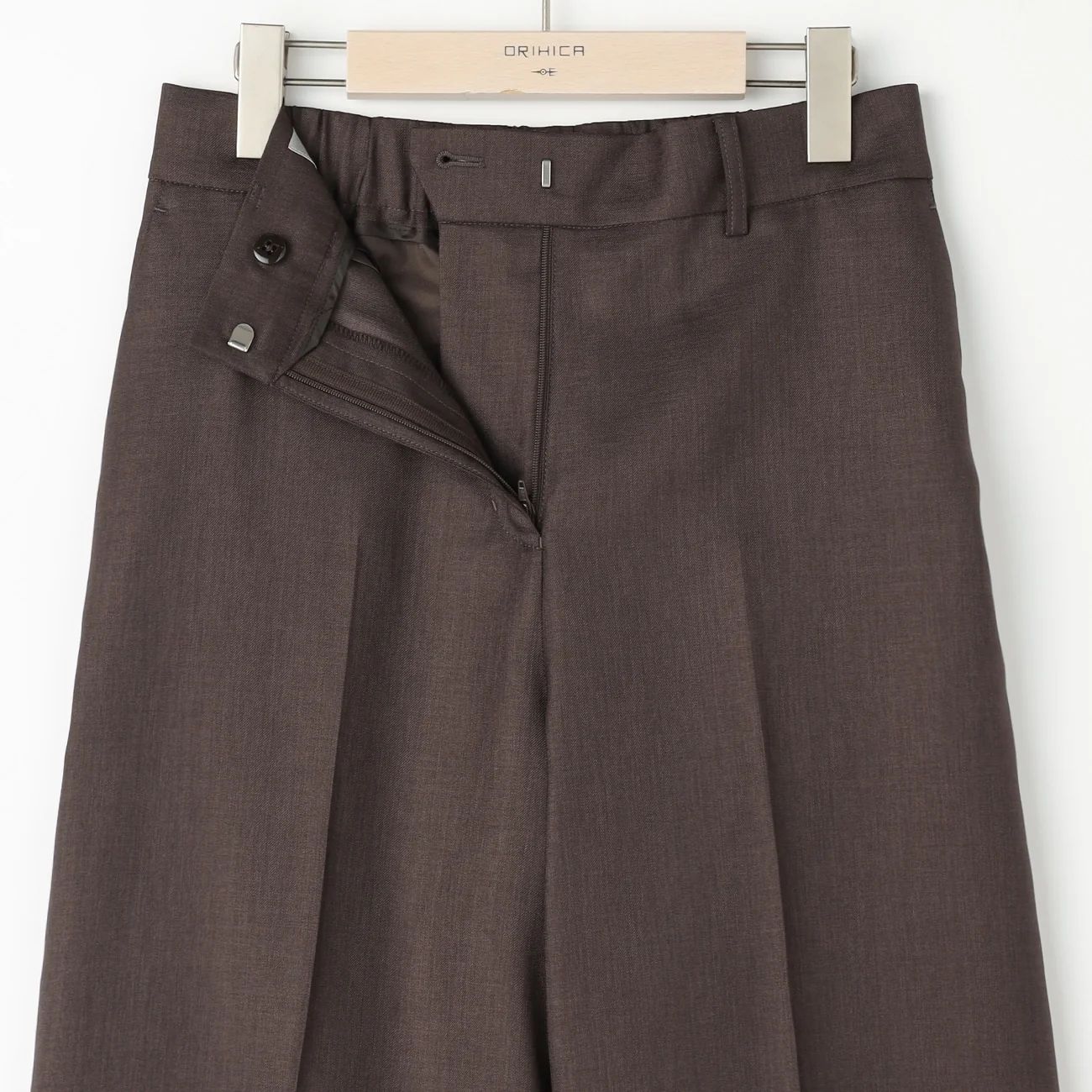 THE THIRD SUITS Linen-Like Wide Pants - Brown - Image 4