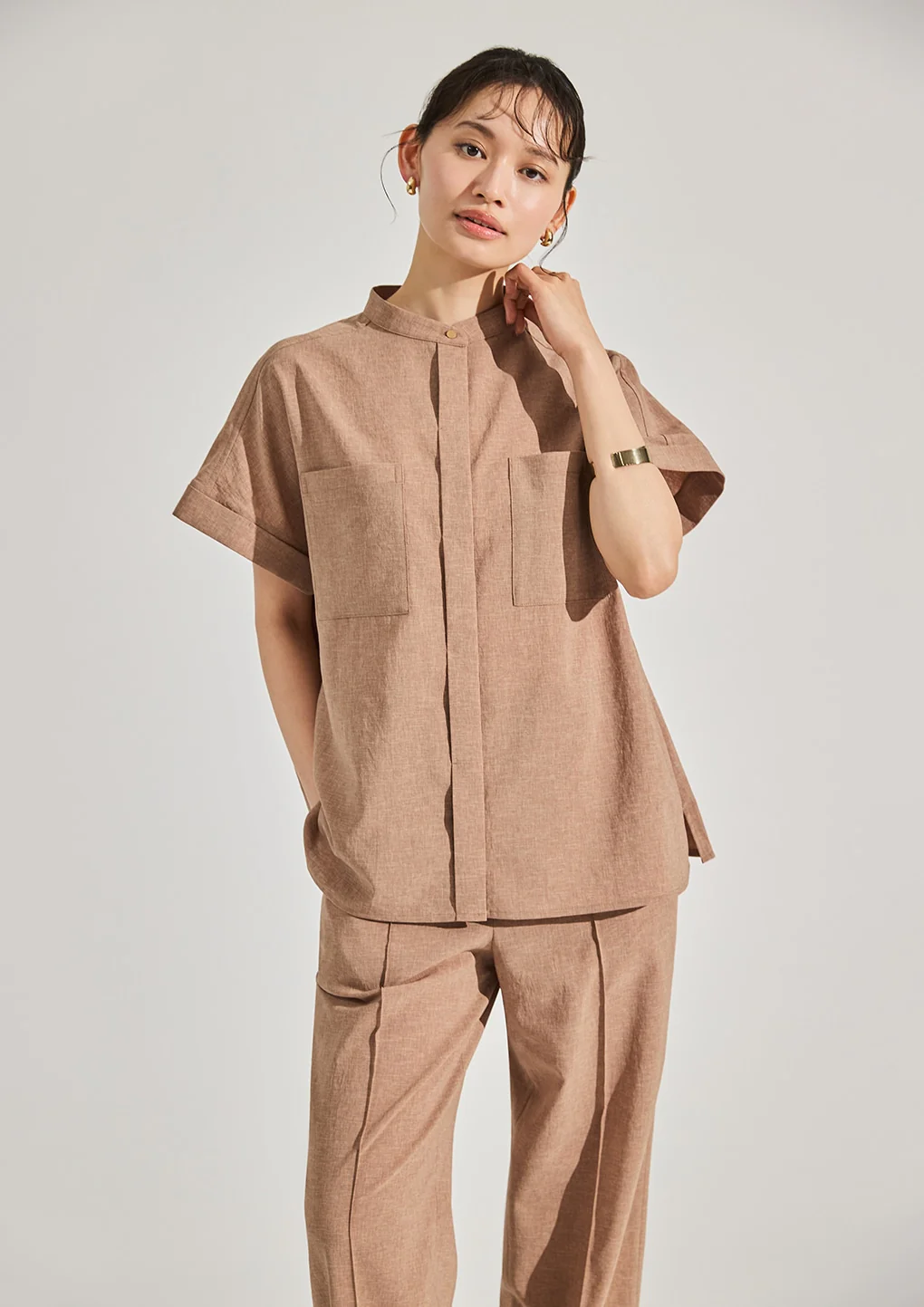 Flamingo Pants Airy Washable Stretch Wide Pants - Orange - Image 12