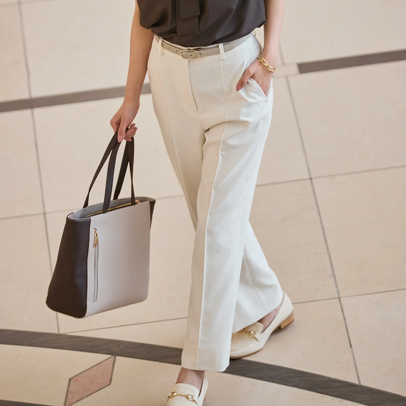 Flamingo Airy Wide Pants - Off-white - Image 3