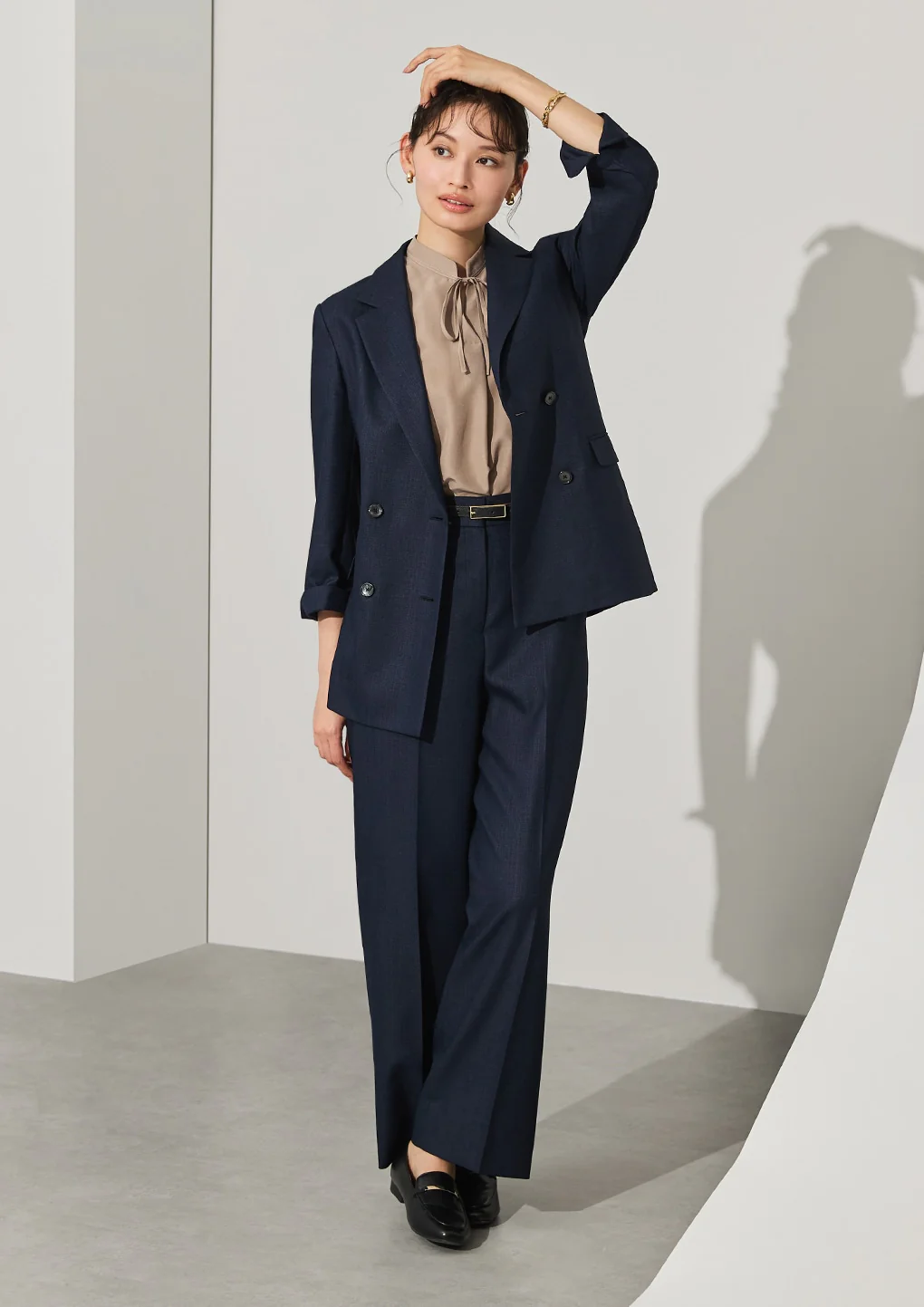 THE THIRD SUITS Linen-Like Wide Pants - Navy - Image 13