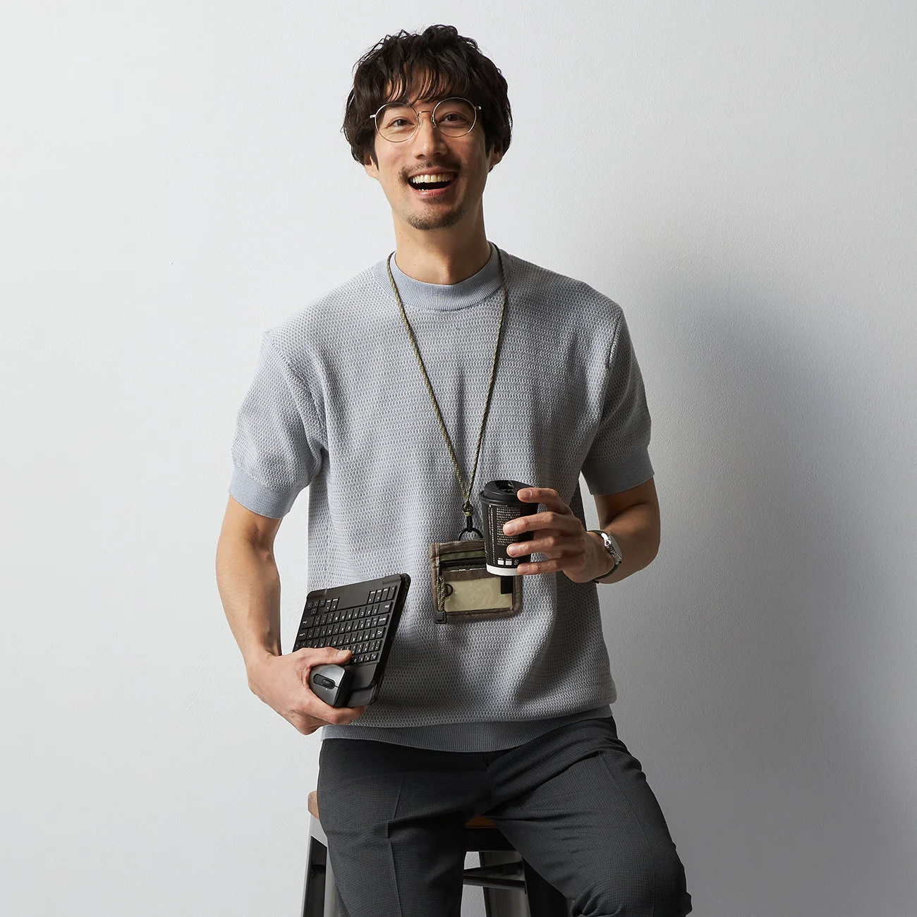 BIZ KNIT Textured Stripe Knit T-Shirt - Image 11