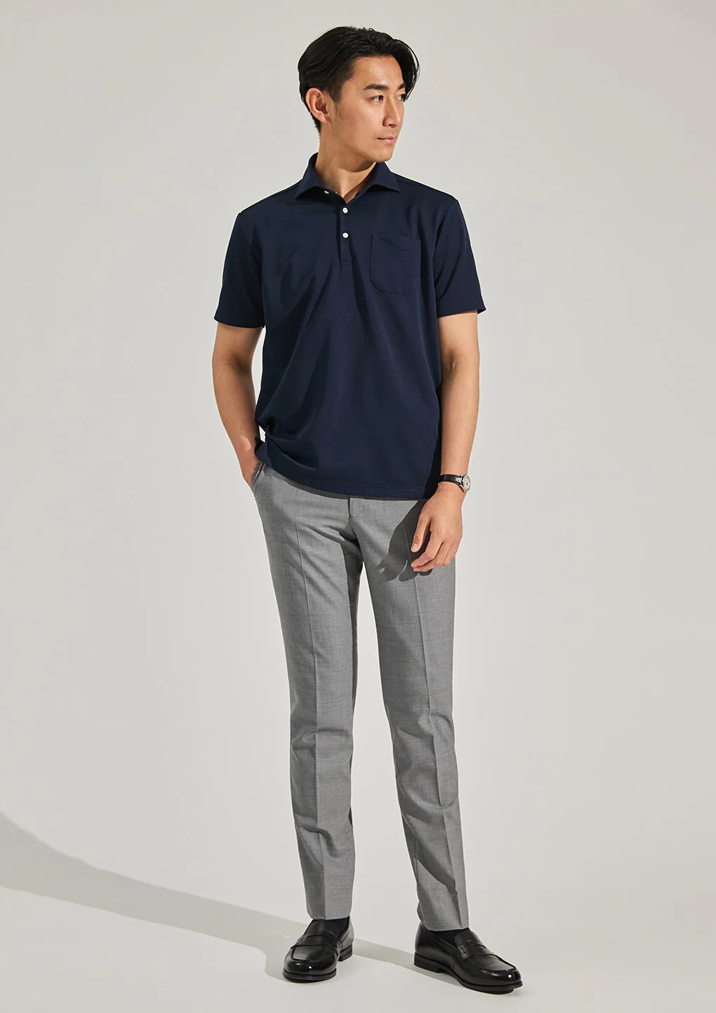 Pullover Spread Collar Polo Shirt - Image 35