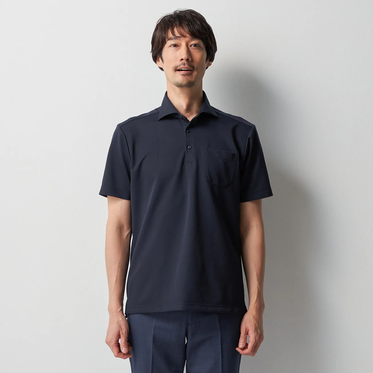 Non-Iron Spread Collar Pullover Polo Shirt - Image 3