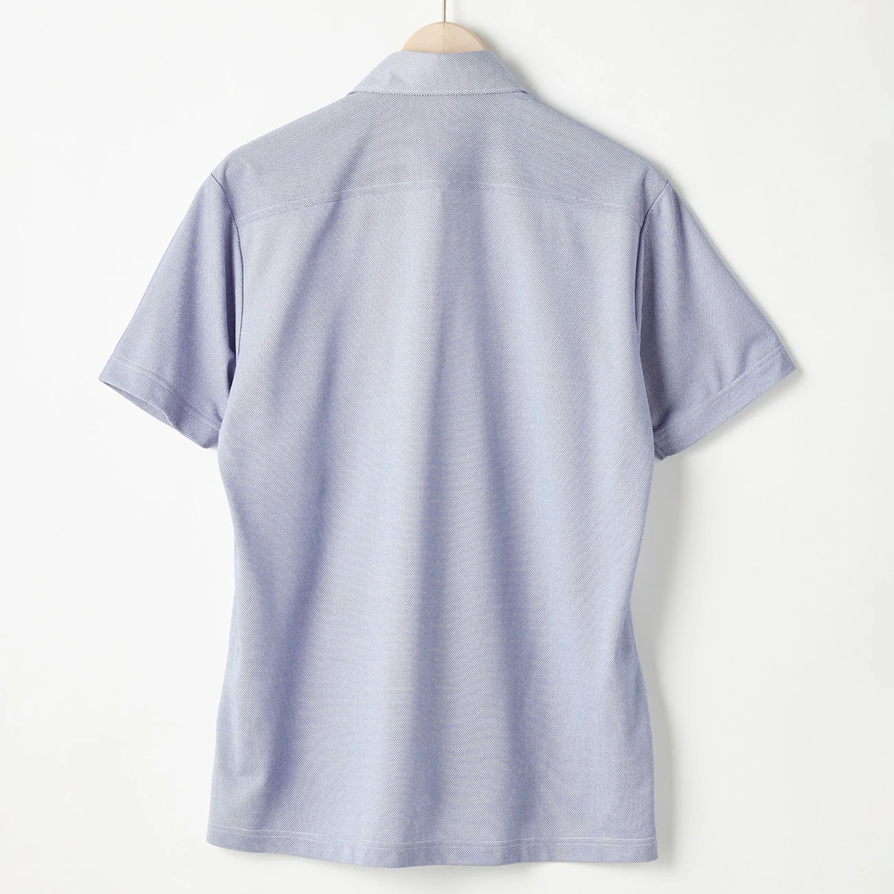 Non-Iron Spread Collar Pullover Polo Shirt - Blue - Image 5