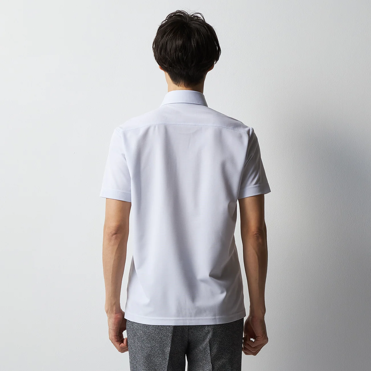 Non-Iron Sashiko Spread Collar Pullover Polo Shirt - Blue - Image 4