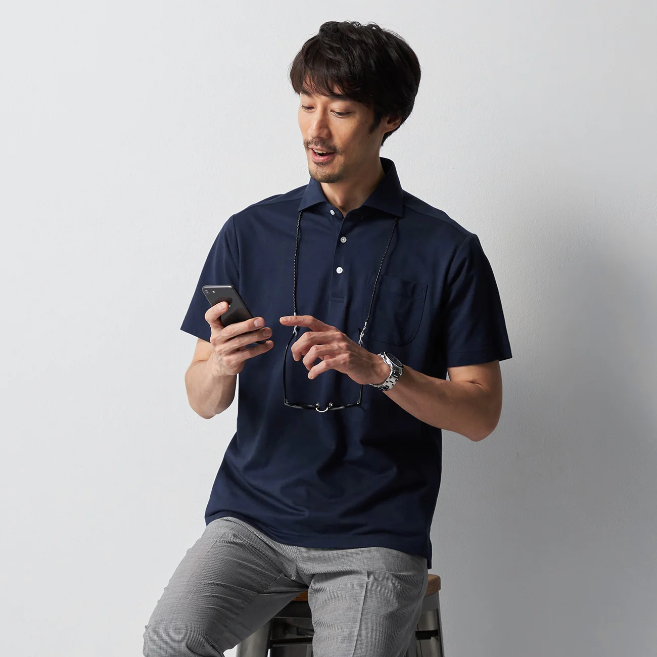 Spread Collar Polo Shirt - Image 3