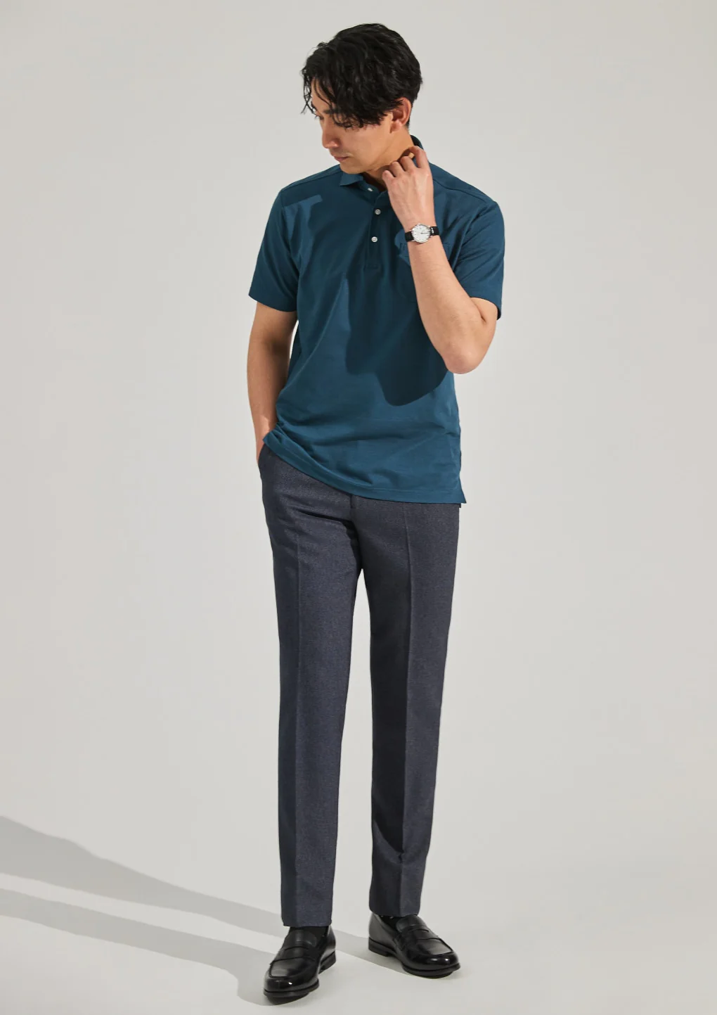 Spread Collar Polo Shirt - Image 40