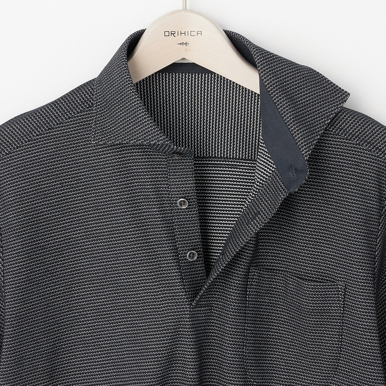 Honeycomb Spread Collar  Polo Shirt - Image 5
