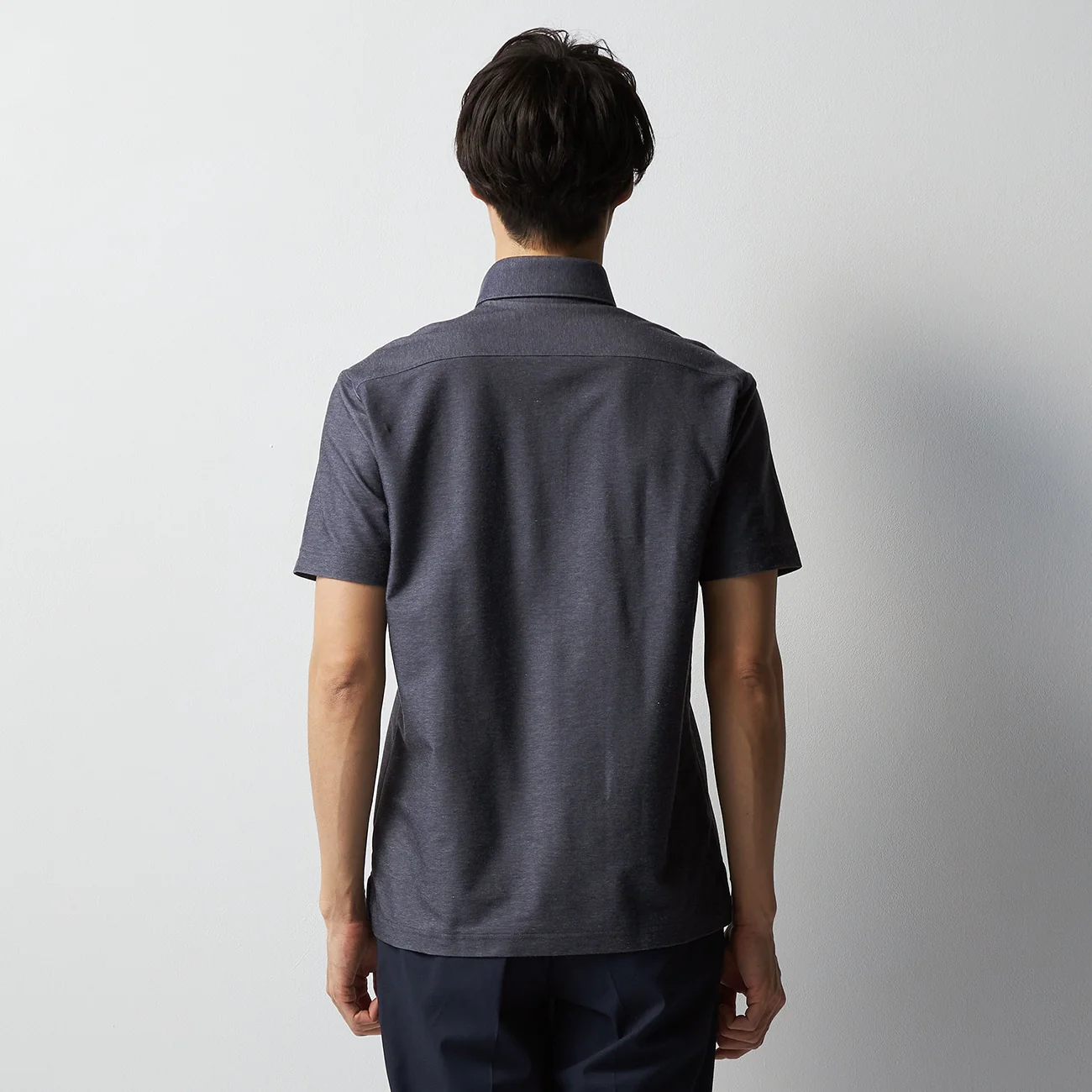 Twill Button-Down Polo Shirt - Navy - Image 4