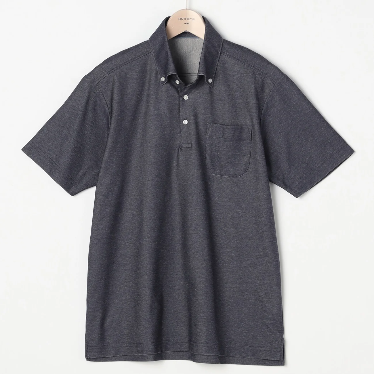 Twill Button-Down Polo Shirt - Navy - Image 5