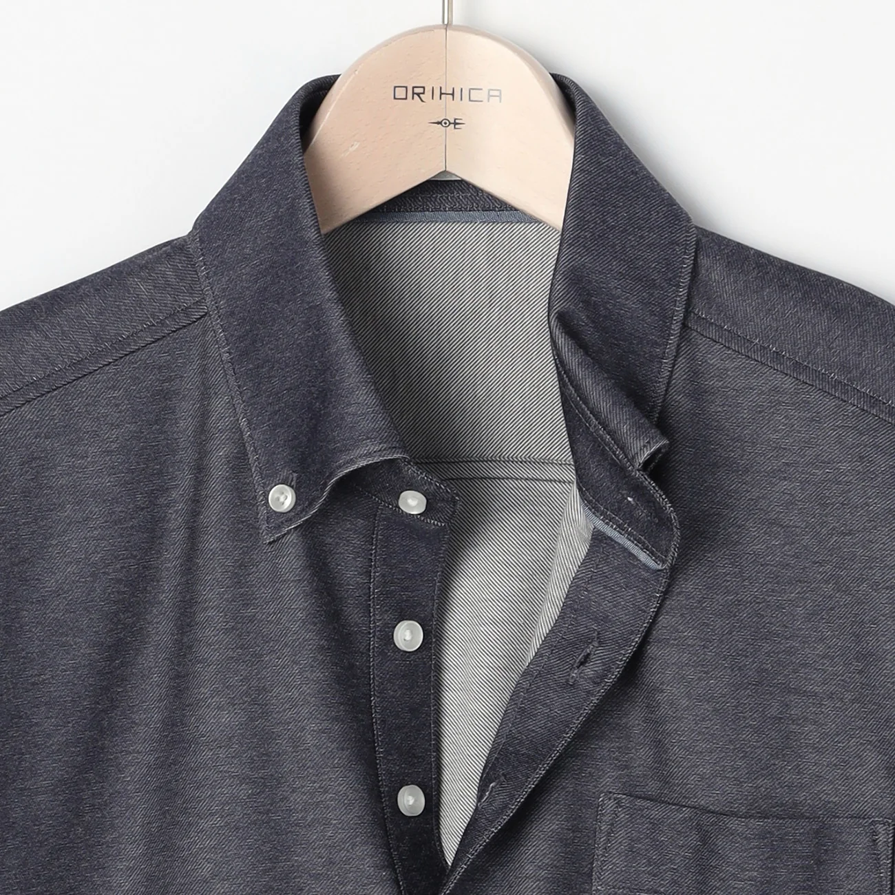 Twill Button-Down Polo Shirt - Navy - Image 7