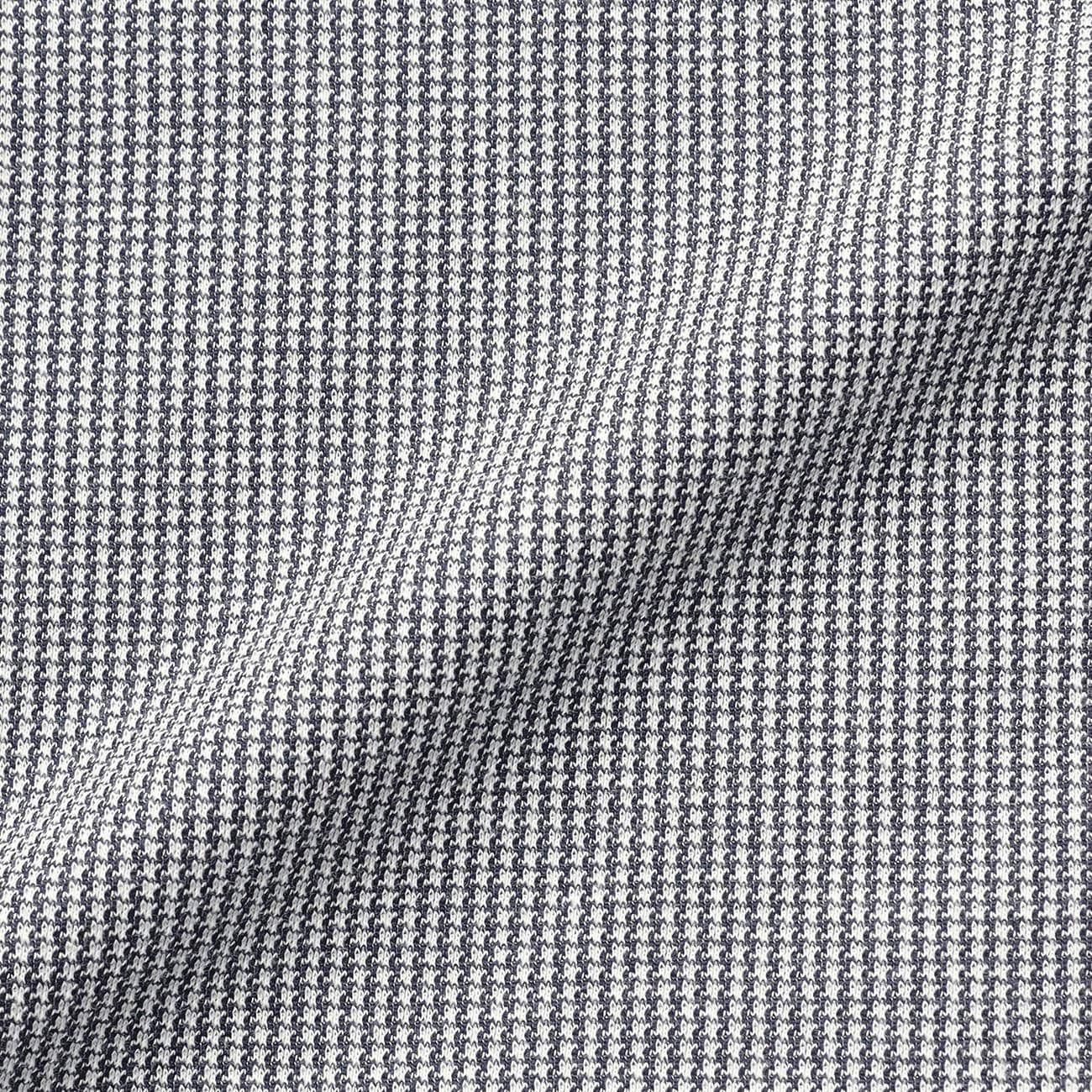 Pullover Button-Down Houndstooth Polo Shirt - Navy - Image 10