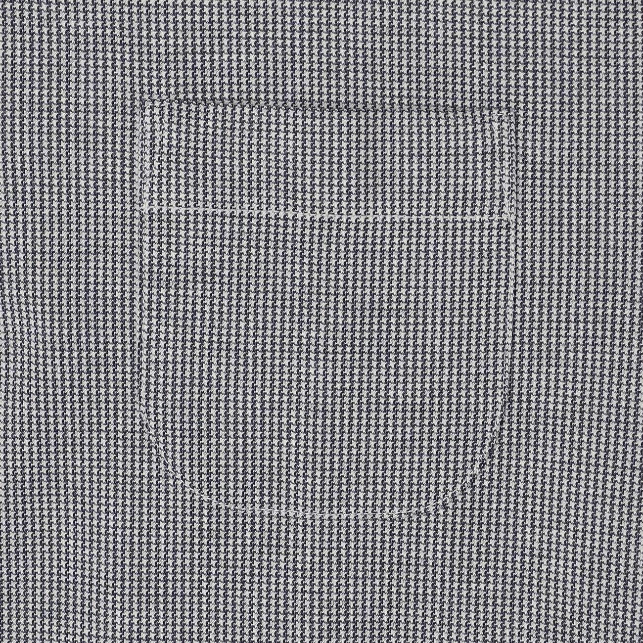 Pullover Button-Down Houndstooth Polo Shirt - Navy - Image 8