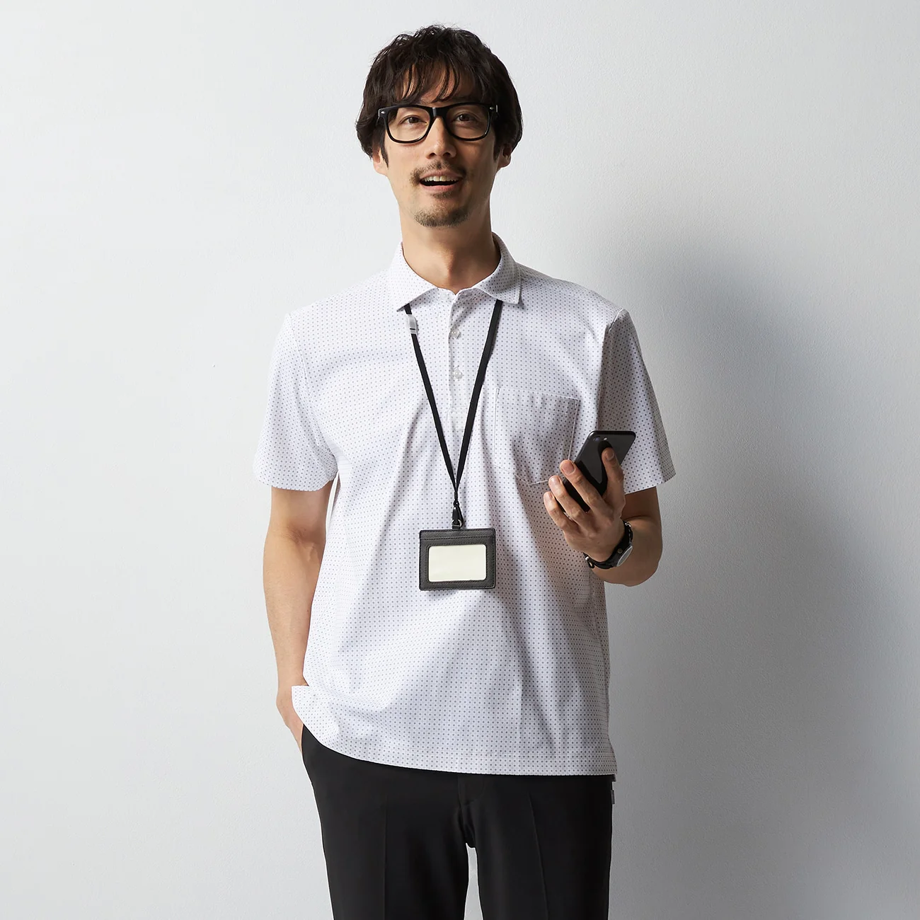 BIZSPO Printed Polo Shirt - Black - Image 3