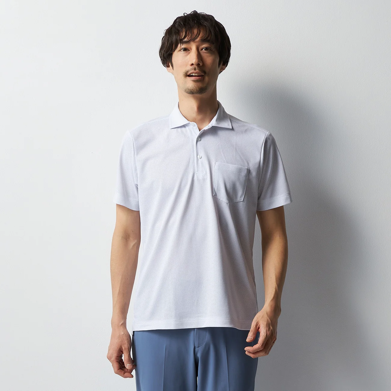 BIZSPO Mesh Pullover Polo Shirt - Image 3