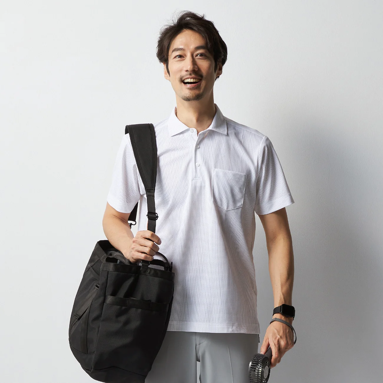 BIZSPO Striped Mesh Pullover Polo Shirt - Image 14