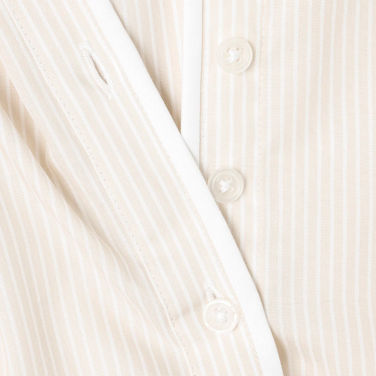 Super Non-Iron Cotton Contrast Collar Shirt - Beige - Image 6
