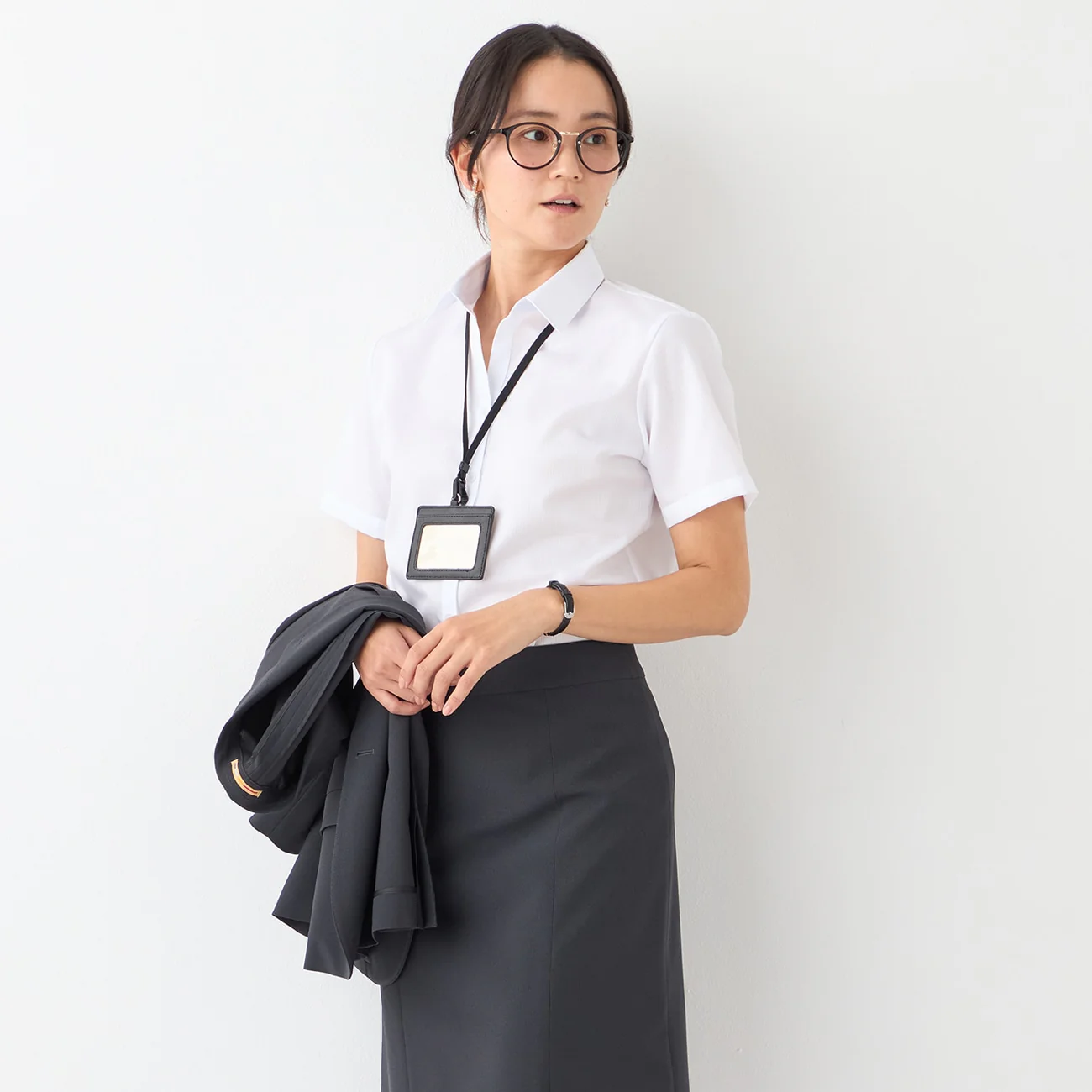 Women's Super Non-Iron Cotton Short Sleeve Shirt - White - Image 4