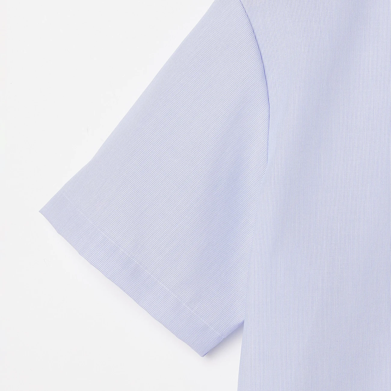 Women's Super Non-Iron Cotton Short Sleeve Contrast Collar Shirt - Blue - Image 5