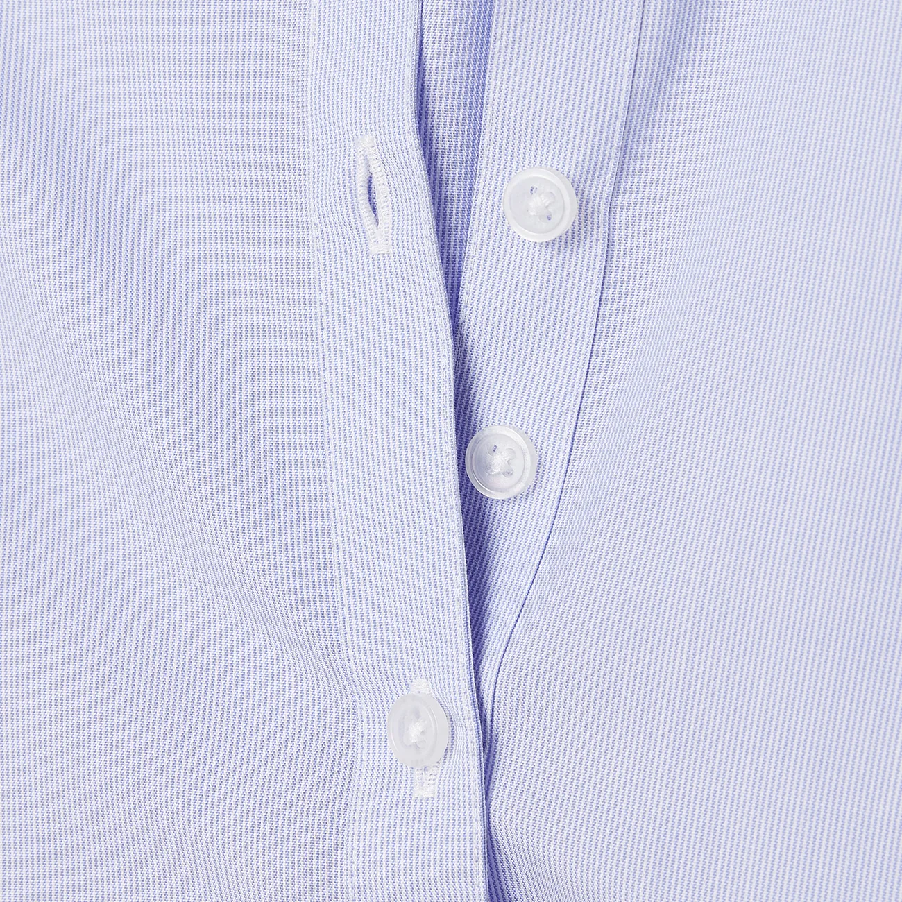 Women's Super Non-Iron Cotton Short Sleeve Contrast Collar Shirt - Blue - Image 7