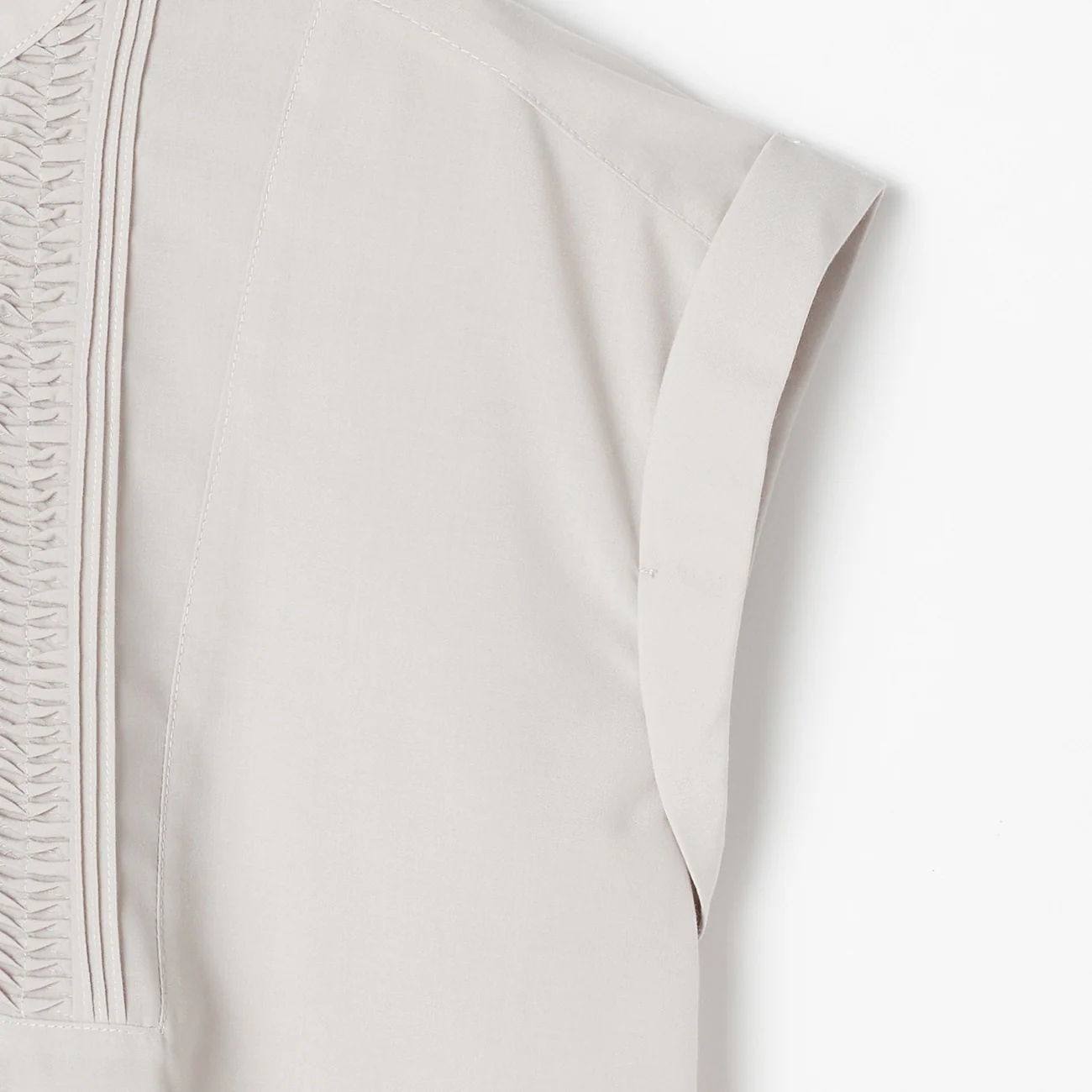 Pintuck Band Collar Blouse - Image 6
