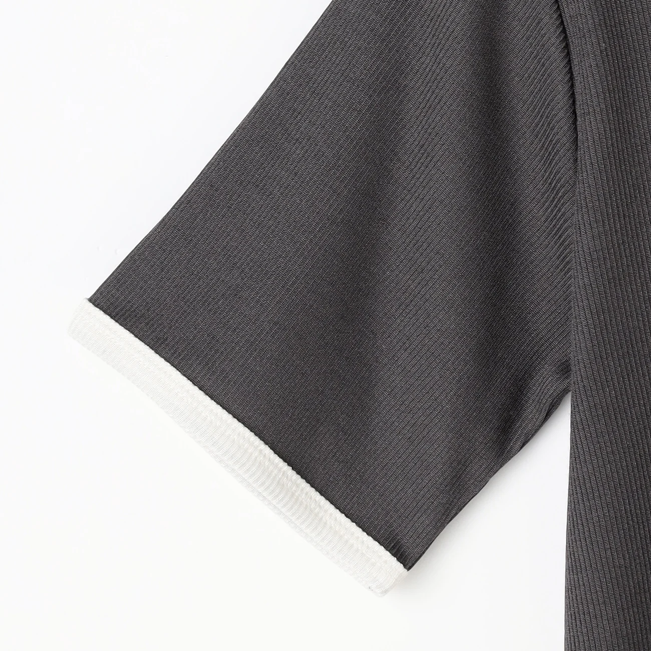 Contrast Ribbed Short Sleeve T-shirt - Image 10