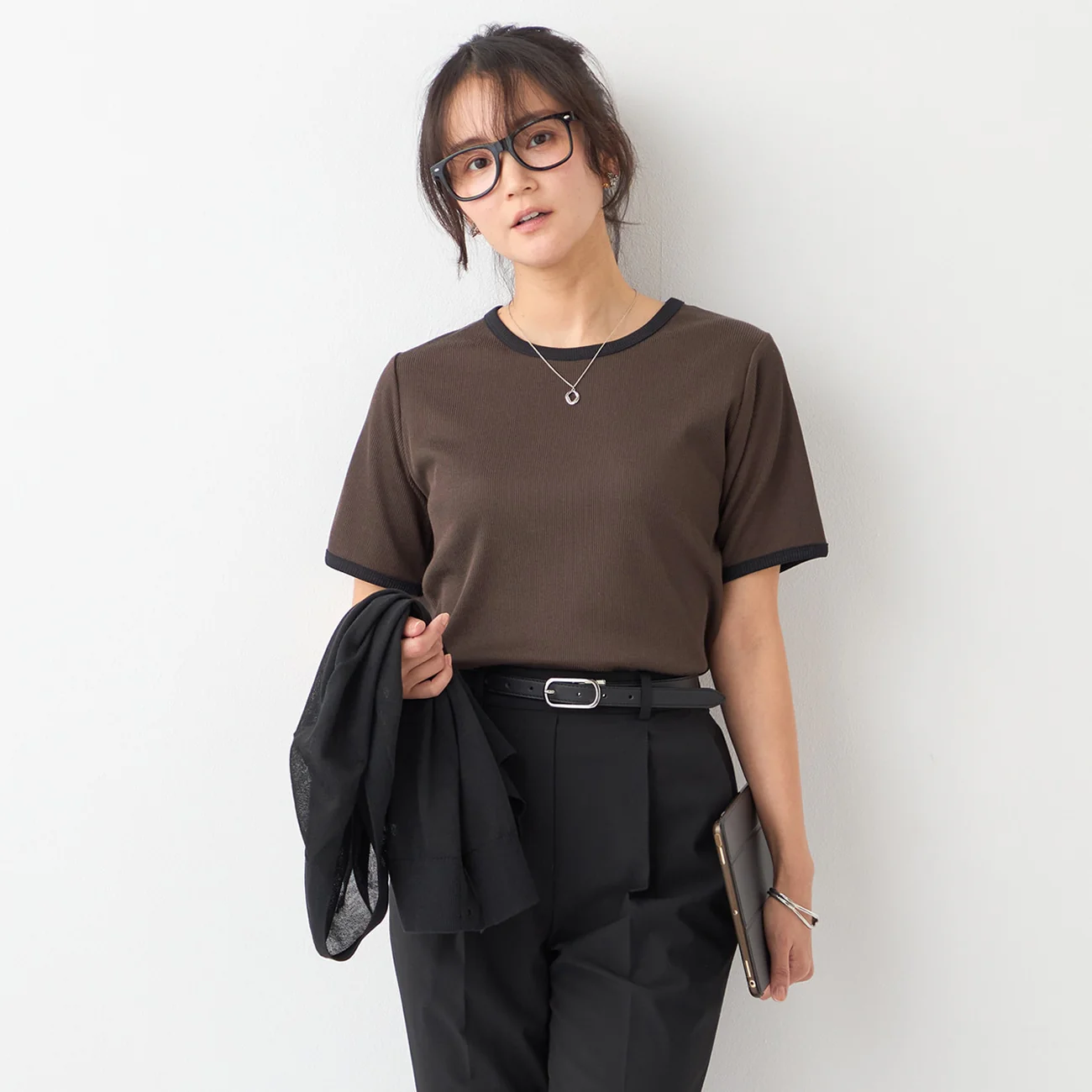 Contrast Ribbed Short Sleeve T-shirt - Image 13