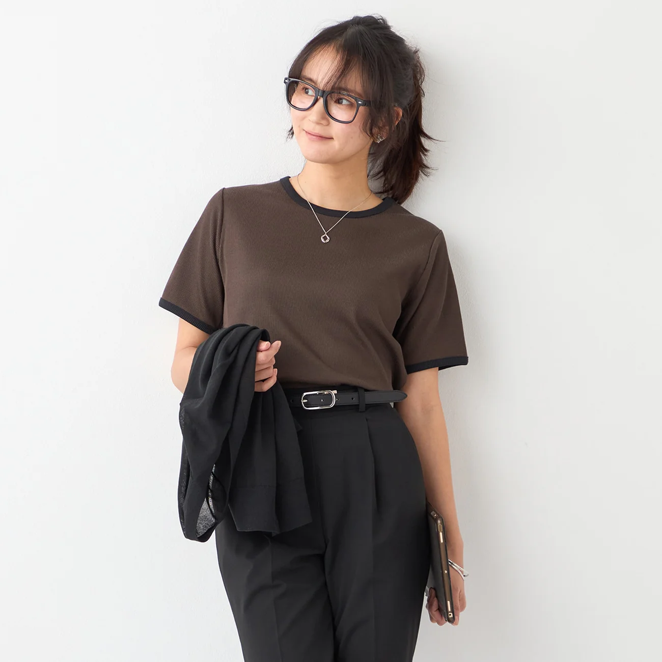 Contrast Ribbed Short Sleeve T-shirt - Image 14