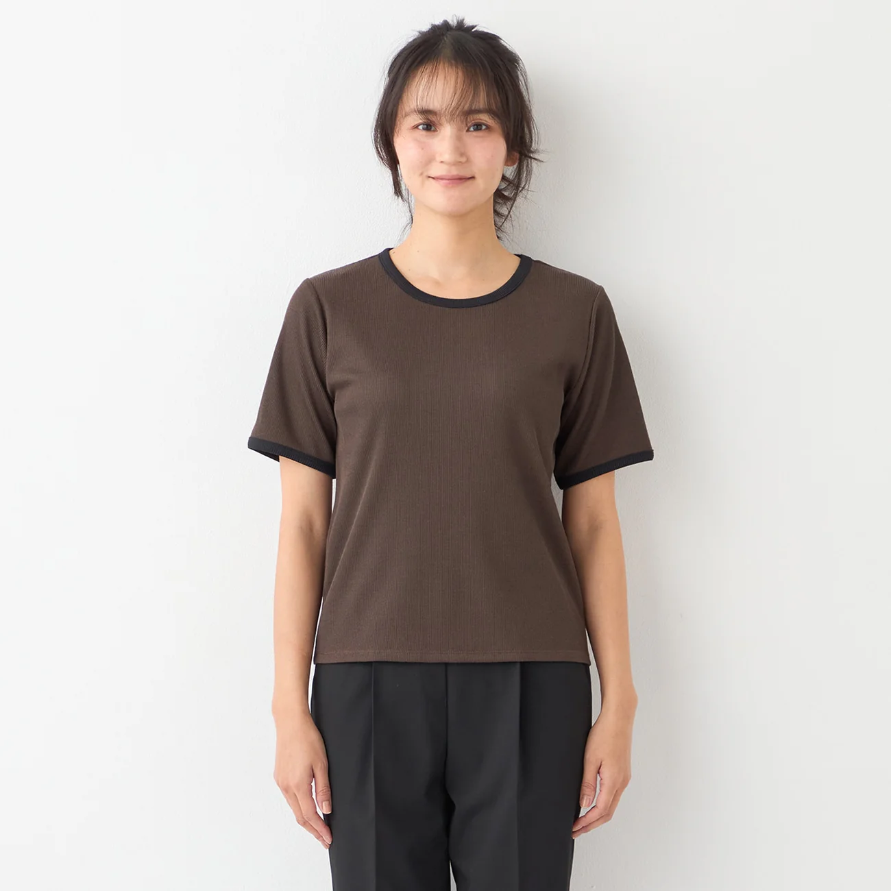 Contrast Ribbed Short Sleeve T-shirt - Image 16