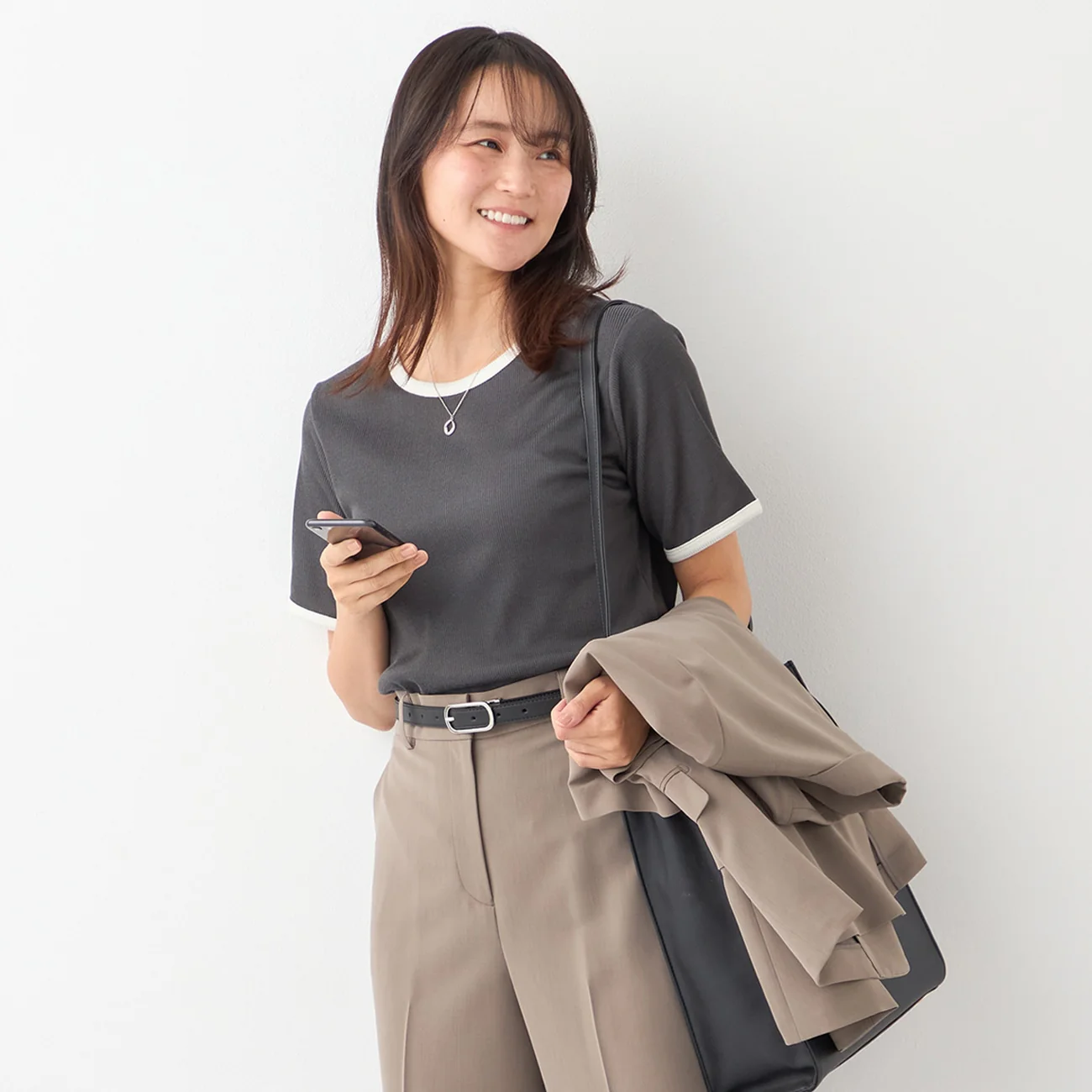 Contrast Ribbed Short Sleeve T-shirt - Image 3