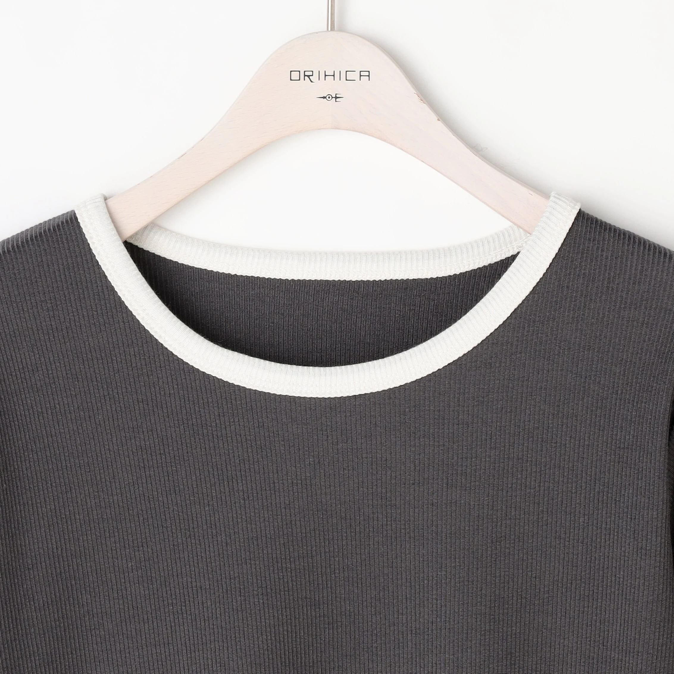 Contrast Ribbed Short Sleeve T-shirt - Image 9