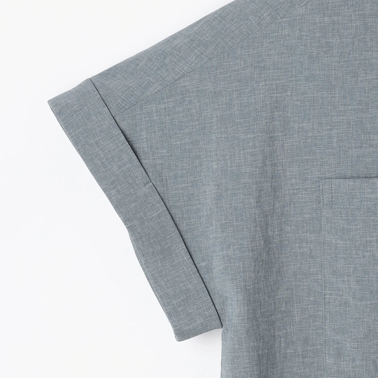 Stand Collar Blouse with Chest Pockets - Image 11