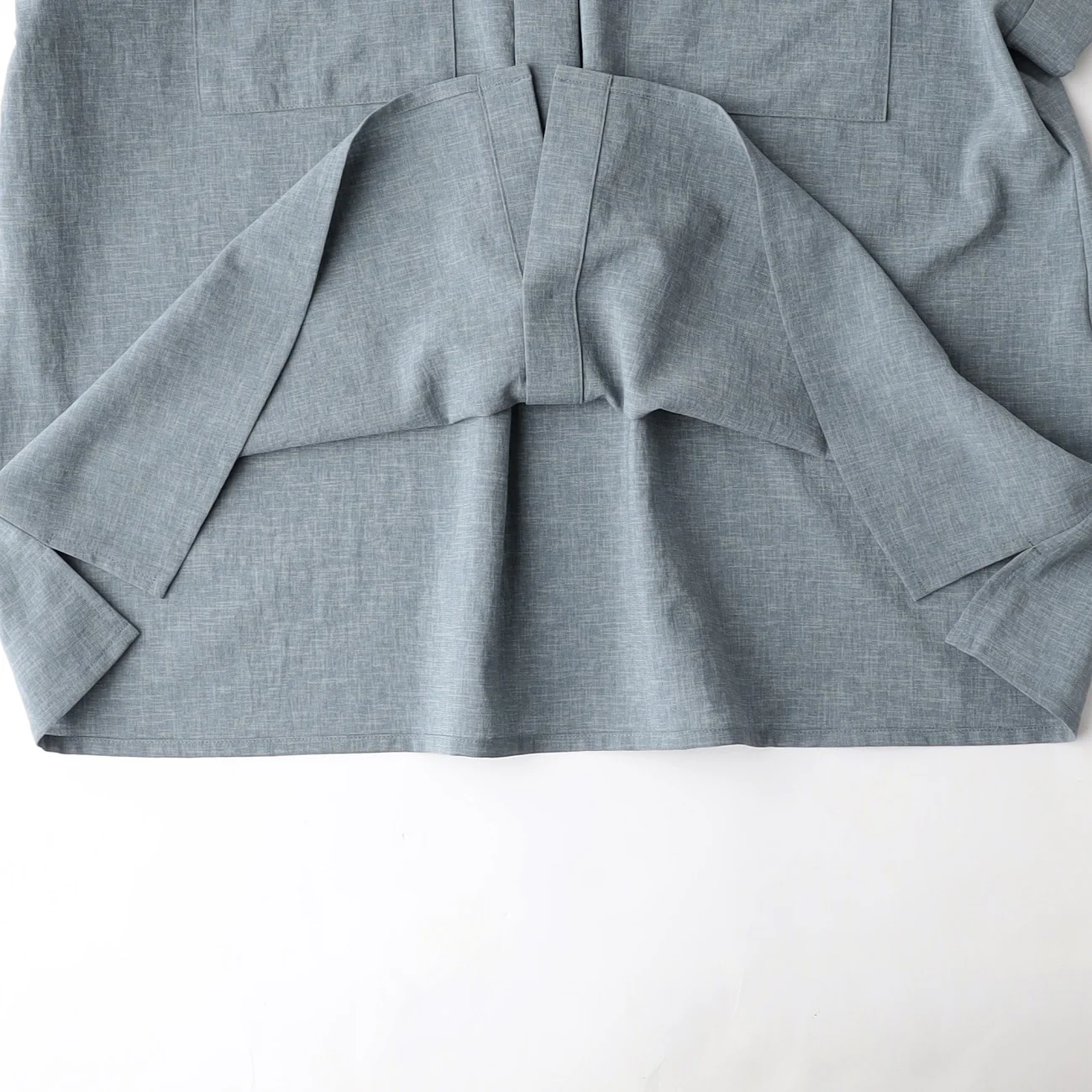Stand Collar Blouse with Chest Pockets - Image 12