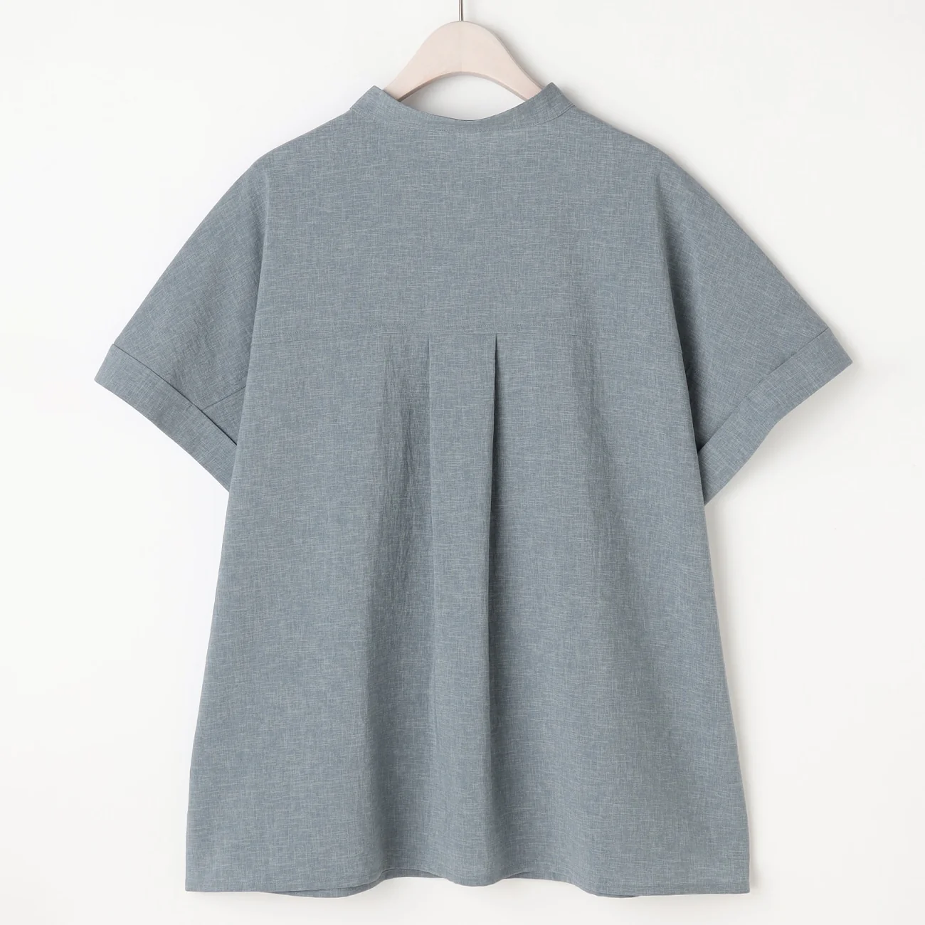Stand Collar Blouse with Chest Pockets - Image 9