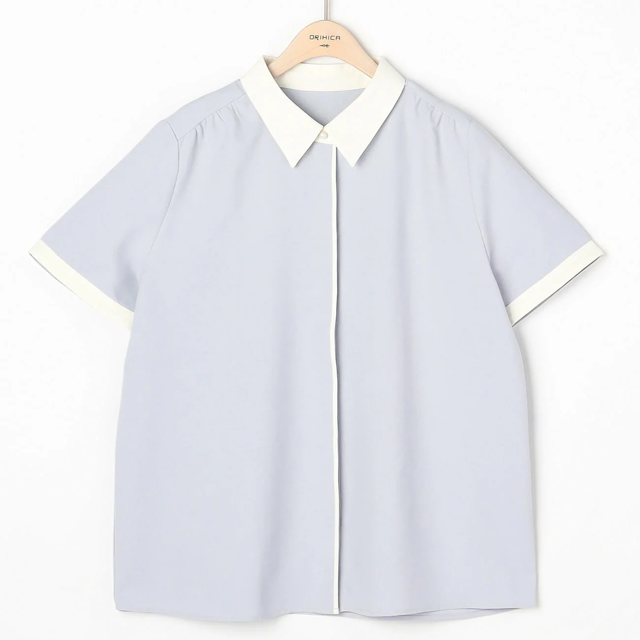 VEIL Contrast Point Collar Blouse - Image 8