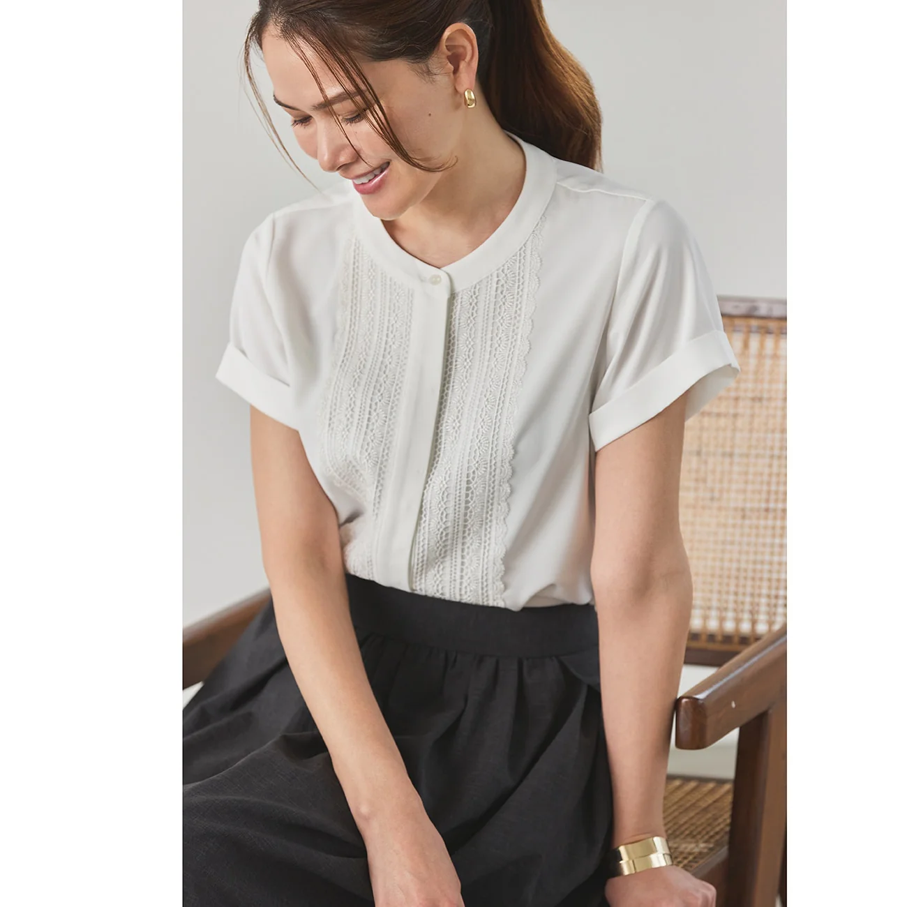 Washable Stretch Laced Blouse - Image 11