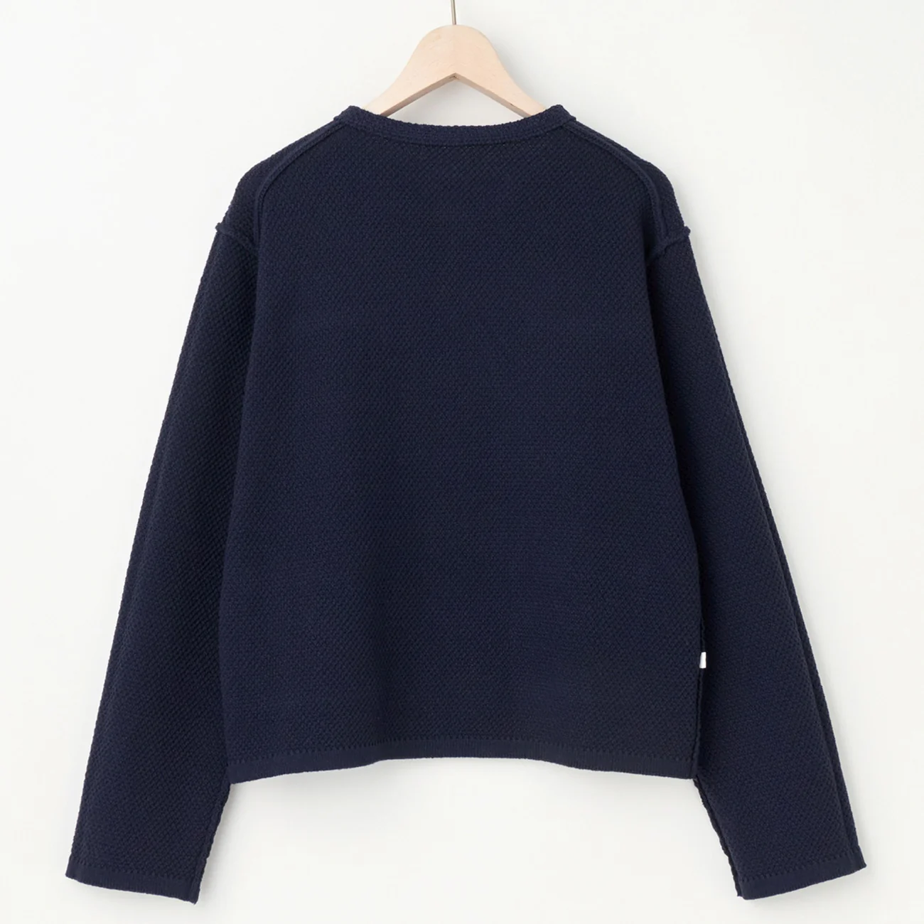 Tweed-Style Knit Jacket - Navy - Image 7