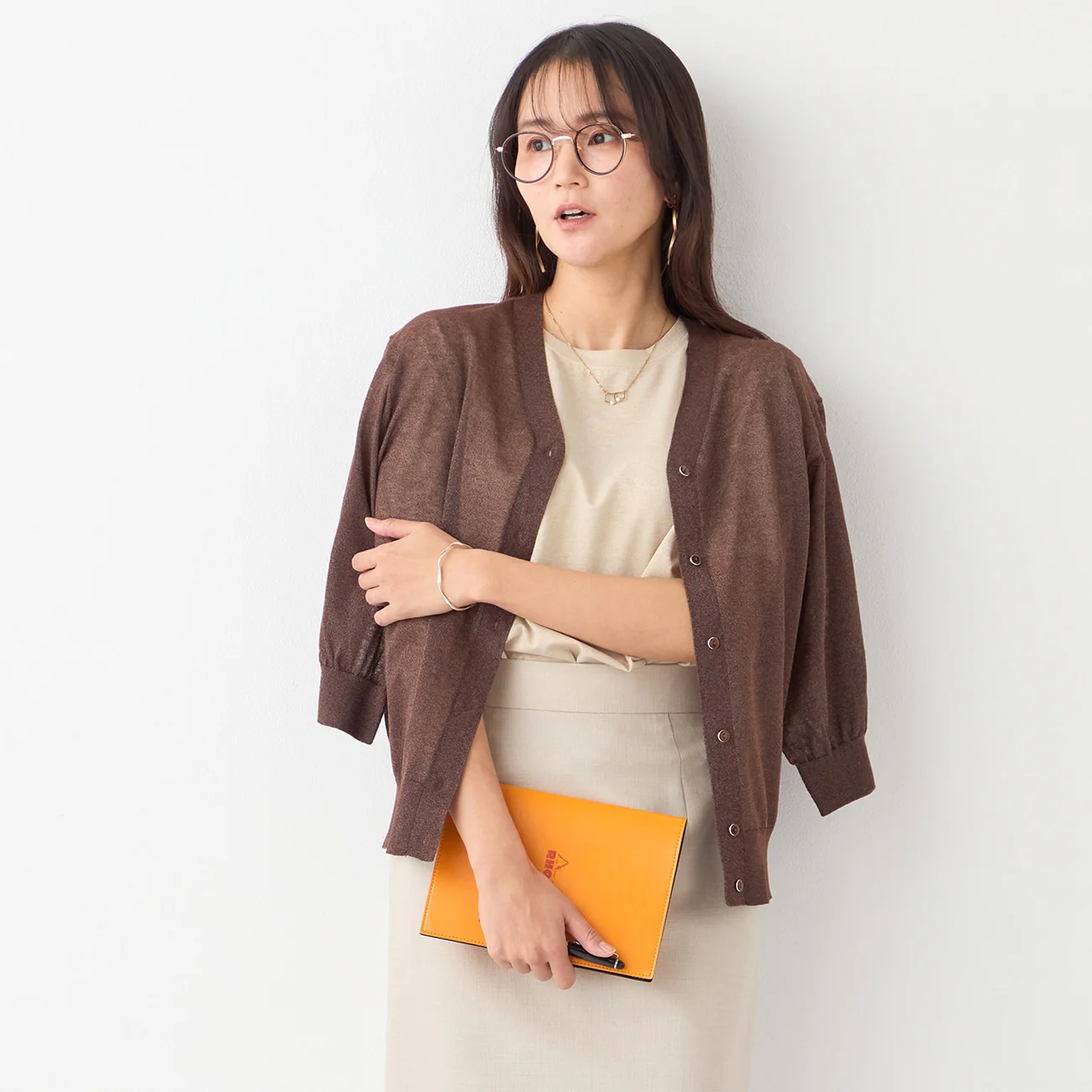 Sheer Glitter V-Neck Cardigan - Image 3
