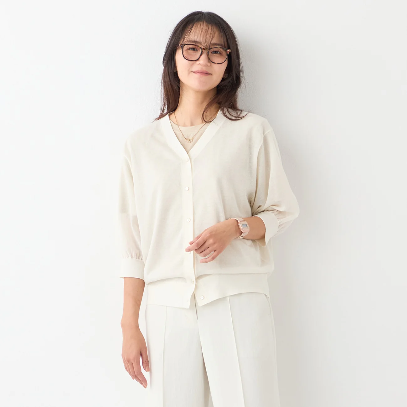 Sheer Glitter V-Neck Cardigan - Image 37