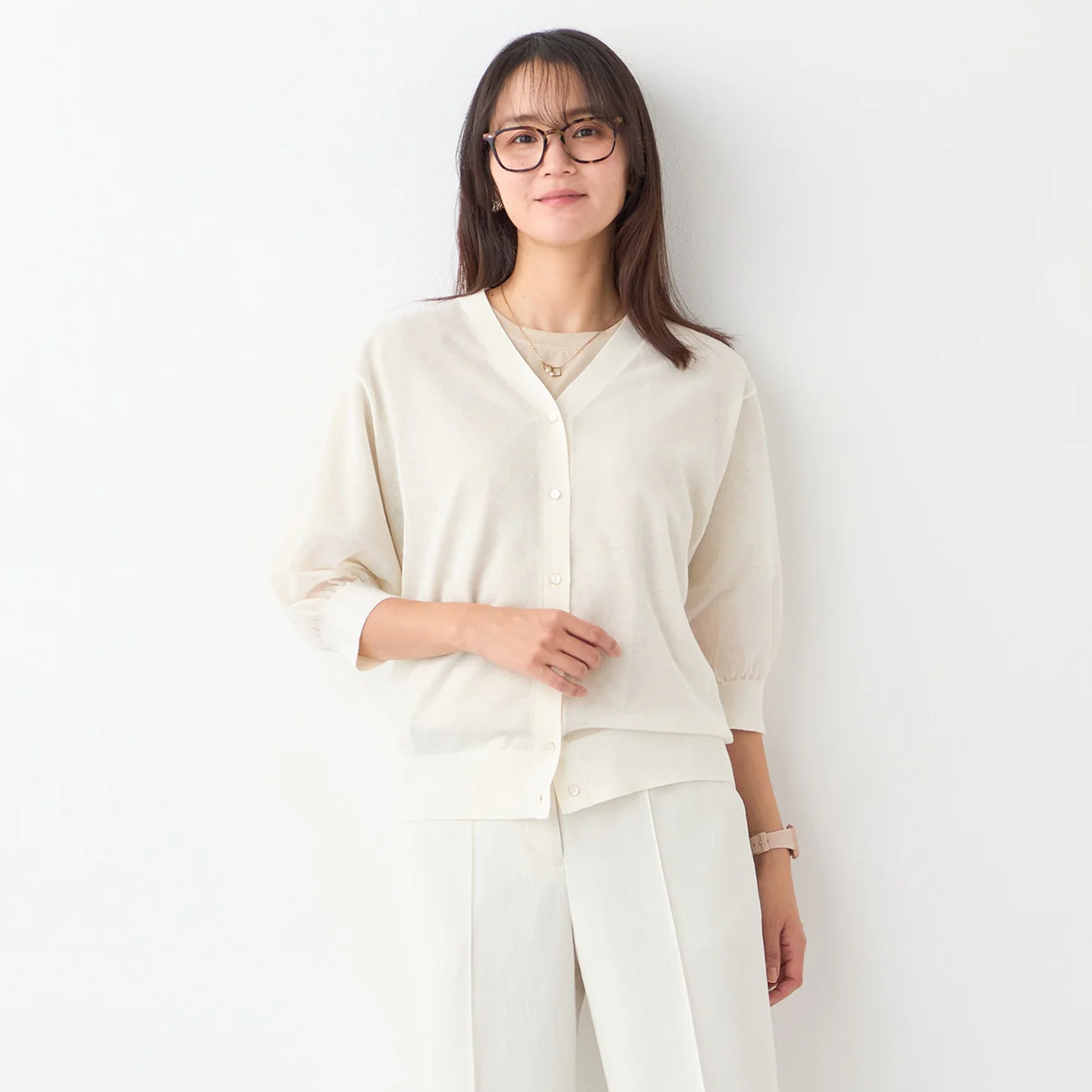 Sheer Glitter V-Neck Cardigan - Image 38