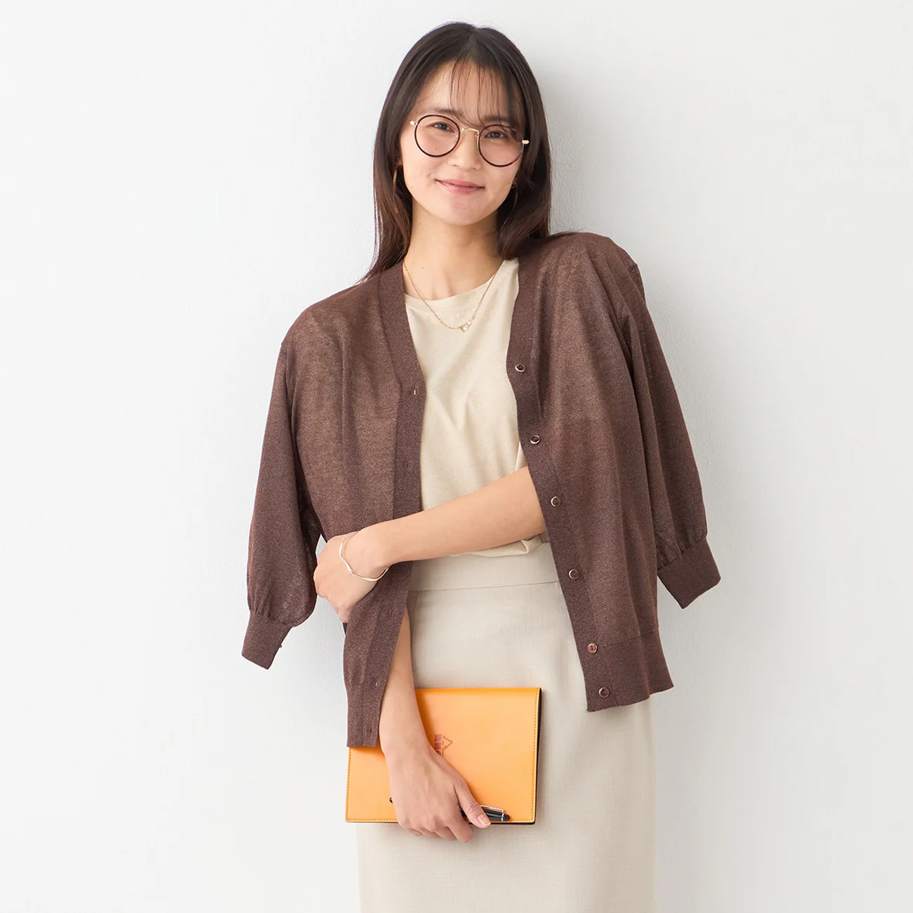 Sheer Glitter V-Neck Cardigan - Image 4