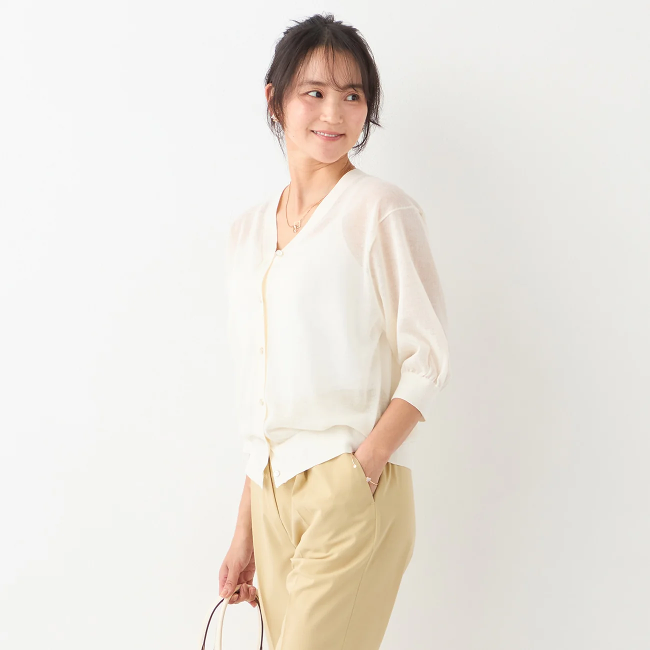 Sheer Glitter V-Neck Cardigan - Image 46