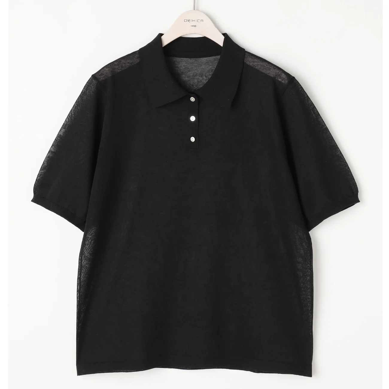 Sheer Glitter Knit Polo - Image 6