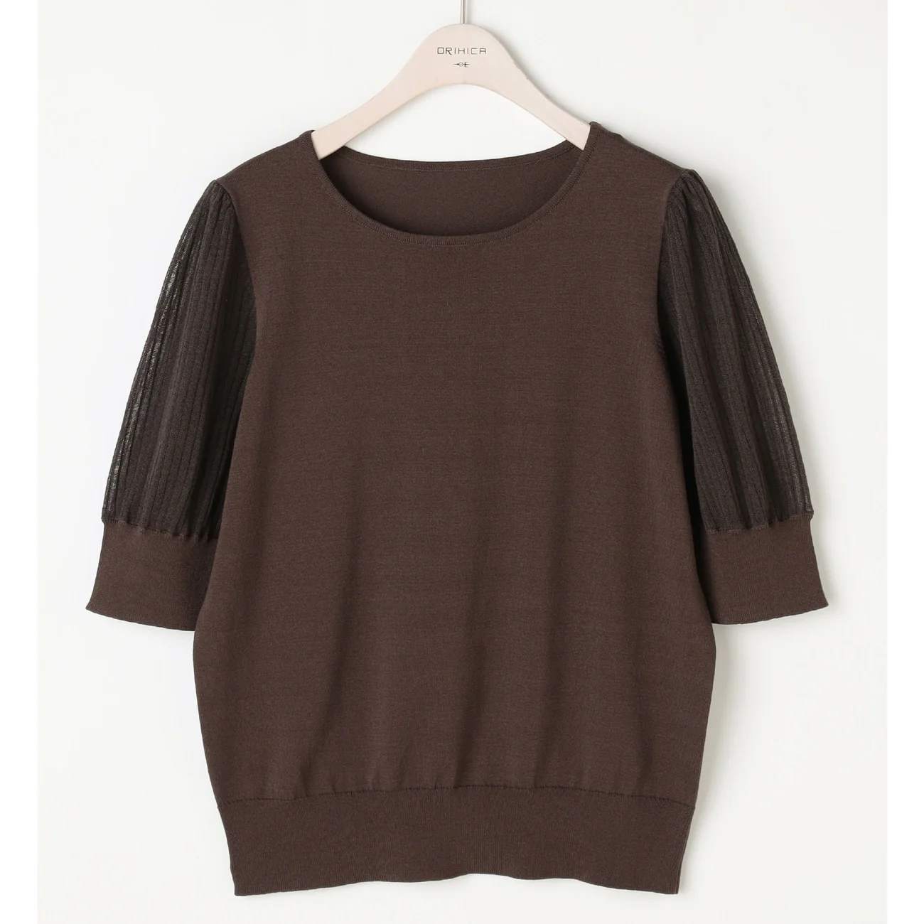 Sheer Sleeve Knit Top - Image 13