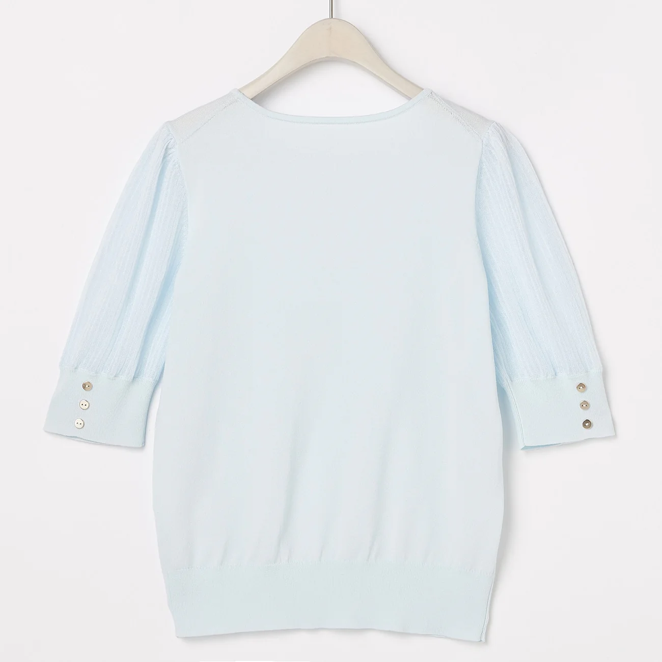 Sheer Sleeve Knit Top - Image 17
